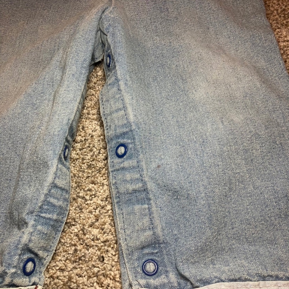 Vintage OshKosh Bgosh Vestbak Denim Overalls Light Wash Tractor Cuff Kids - Picture 6 of 12